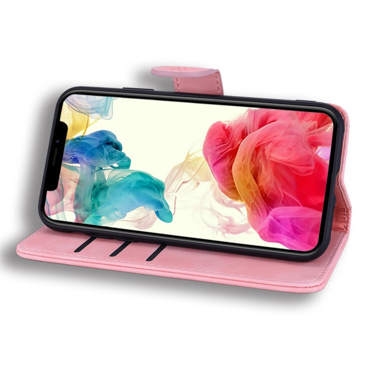 For iPhone 16 Pro Max Mandala Embossed Dual-Fold Calf Leather Phone Case(Pink) - iPhone 16 Pro Max Cases by PMC TechLife | Online Shopping South Africa | PMC TechLife | Buy Now Pay Later Mobicred