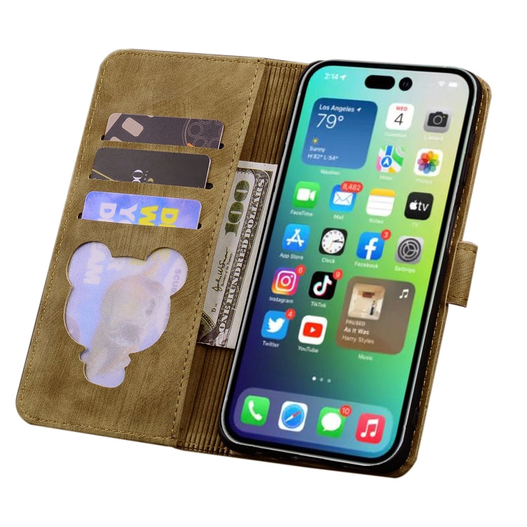 For iPhone 16 Pro Max Cartoon Sakura Cat Embossed Leather Phone Case(Brown) - free shipping - PMC TechLife - Order now!