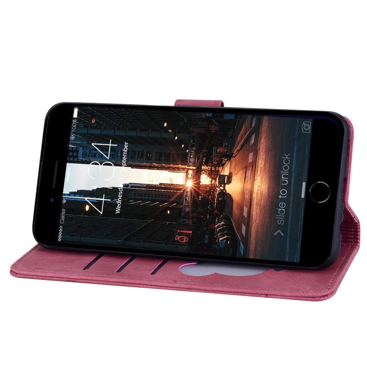 For iPhone 16e Cartoon Sakura Cat Embossed Leather Phone Case(Wine Red) - iPhone 16e Cases by PMC TechLife | Online Shopping South Africa | PMC TechLife | Buy Now Pay Later Mobicred