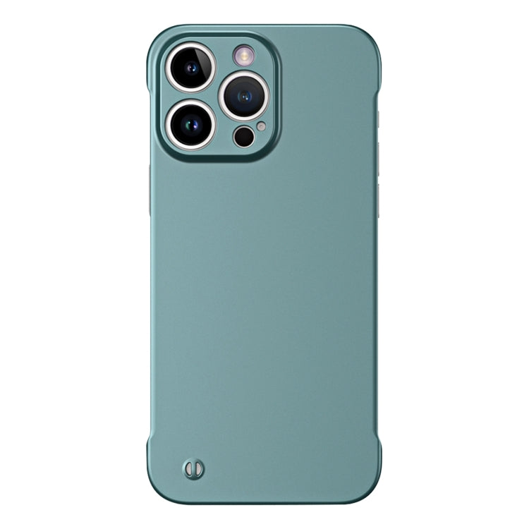 For iPhone 15 Pro Frameless Metallic Paint Hybrid PC Phone Case(Green)