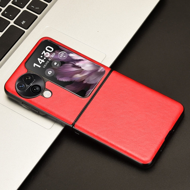 For OPPO Find N3 Flip Litchi Texture Back Cover Phone Case(Red) - Find N3 Flip Cases by PMC TechLife | Online Shopping South Africa | PMC TechLife | Buy Now Pay Later Mobicred