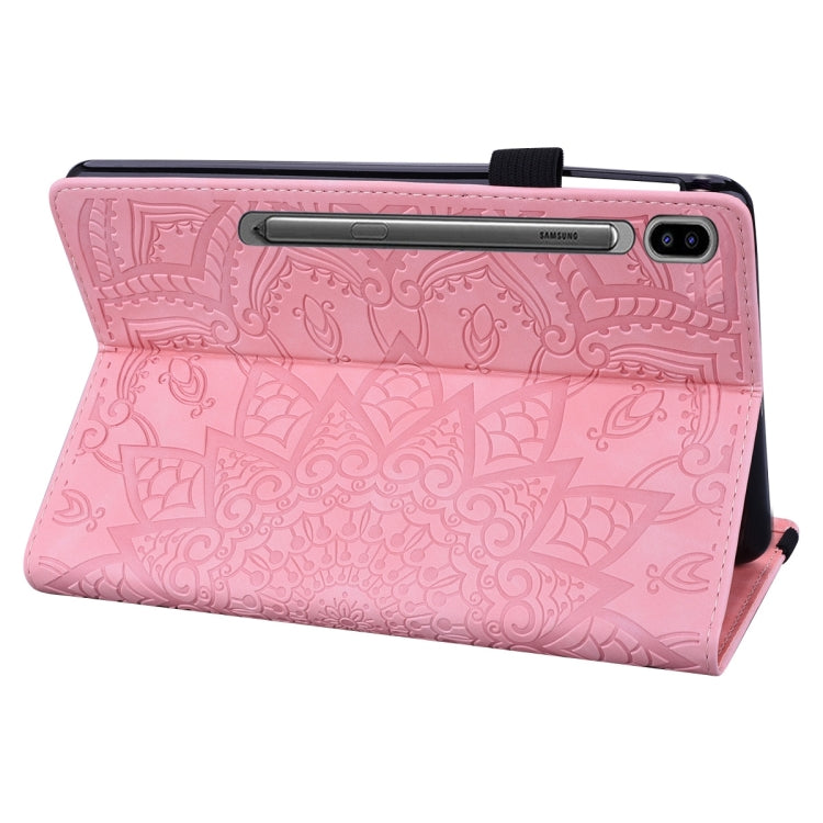 For Samsung Galaxy Tab S9 FE Calf Texture Embossed Leather Tablet Case(Pink)