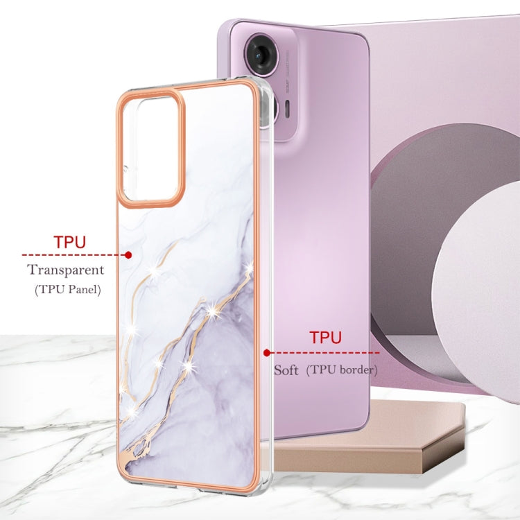 For Motorola Moto G24 4G / G04 4G Electroplating Marble Dual-side IMD Phone Case(White 006) - free shipping - PMC TechLife - Order now!