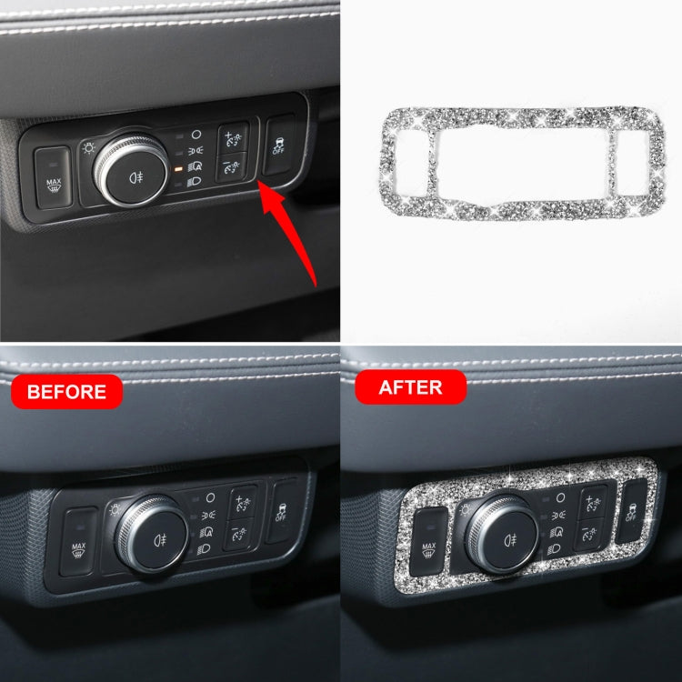 For Ford Mustang Mach E 2021 Car Headlight Switch Panel Diamond Decorative Sticker - Car Interior Mouldings by PMC TechLife | Online Shopping South Africa | PMC TechLife | Buy Now Pay Later Mobicred