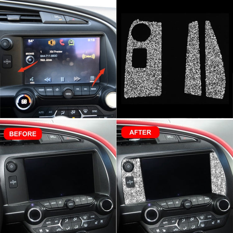 For Chevrolet Corvette C7 2014-2019 3 in 1 Car Navigate Panel Diamond Decorative Sticker, Left Drive - Car Interior Mouldings by PMC TechLife | Online Shopping South Africa | PMC TechLife | Buy Now Pay Later Mobicred