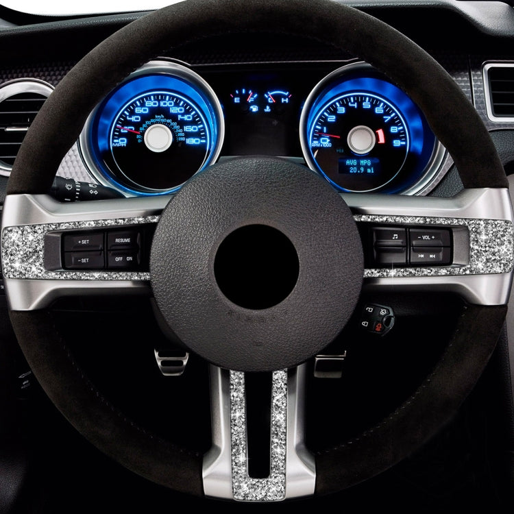 For Ford Mustang 2009-2013 3 in 1 Car Steering Wheel Diamond Decoration Sticker, Left Hand Drive - Car Interior Mouldings by PMC TechLife | Online Shopping South Africa | PMC TechLife | Buy Now Pay Later Mobicred