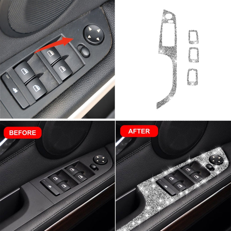 For BMW 3 Series E90 / 320i / 325i 2005-2012 Car Window Lift Panel 35.8cm Diamond Decorative Sticker, Left Drive - Car Interior Mouldings by PMC TechLife | Online Shopping South Africa | PMC TechLife | Buy Now Pay Later Mobicred