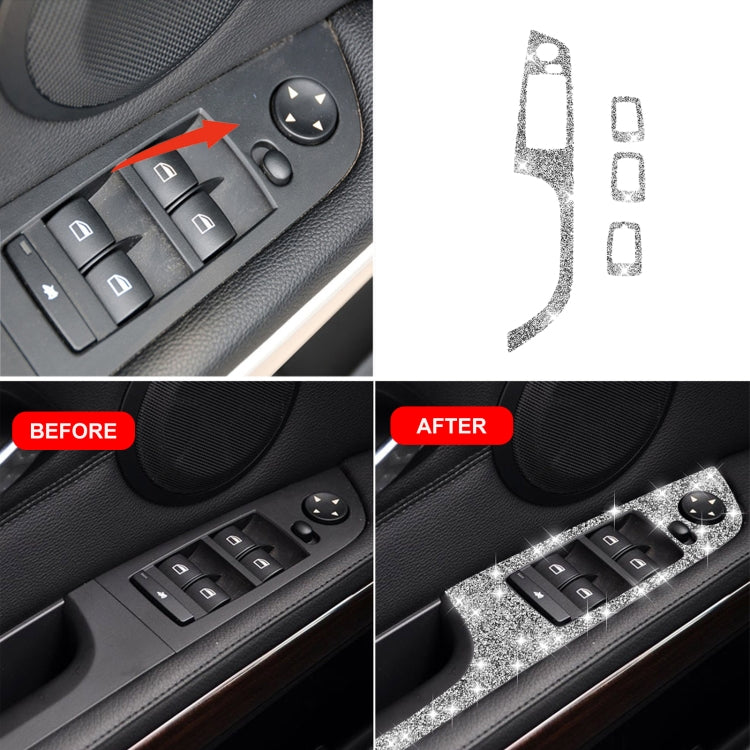 For BMW 3 Series E90 / 320i / 325i 2005-2012 Car Window Lift Panel 37.8cm Diamond Decorative Sticker, Left Drive - Car Interior Mouldings by PMC TechLife | Online Shopping South Africa | PMC TechLife | Buy Now Pay Later Mobicred