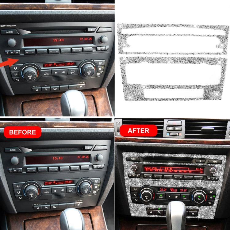 For BMW 3 Series E90 / E92 2005-2012 Car Aircondition CD Control Panel Basic Diamond Decorative Sticker - Car Interior Mouldings by PMC TechLife | Online Shopping South Africa | PMC TechLife | Buy Now Pay Later Mobicred