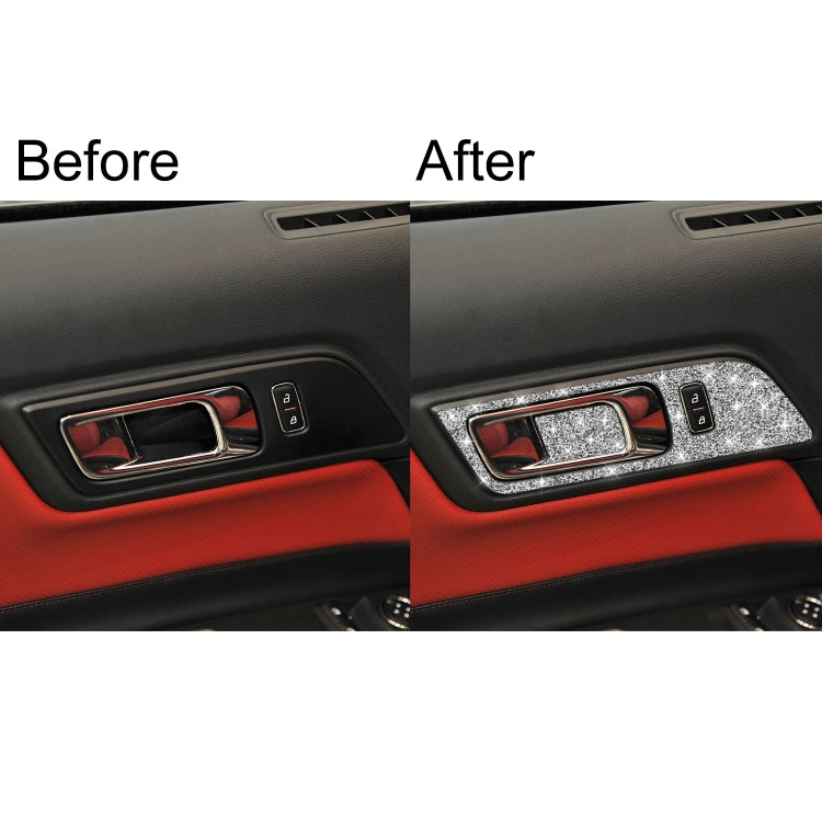 For Ford Mustang 2015-2020 4pcs Car Door Inner Handle Panel Diamond Decoration Sticker, Left and Right Drive - Car Interior Mouldings by PMC TechLife | Online Shopping South Africa | PMC TechLife | Buy Now Pay Later Mobicred