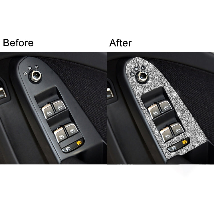 For Audi A4 / A5 / Q5 Car Door Lift Control Panel Diamond Decoration Sticker, Right Drive Low Configured - Car Interior Mouldings by PMC TechLife | Online Shopping South Africa | PMC TechLife | Buy Now Pay Later Mobicred