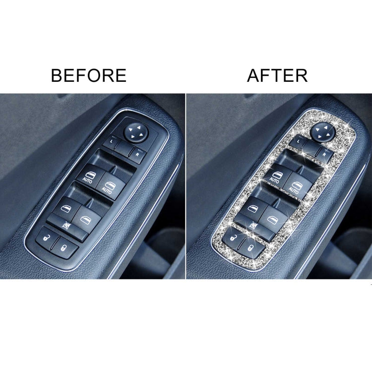 For Dodge Charger 2011-2014 5pcs/Set Car Window Lift Button Diamond Decorative Sticker, Left-hand Drive - Car Interior Mouldings by PMC TechLife | Online Shopping South Africa | PMC TechLife | Buy Now Pay Later Mobicred