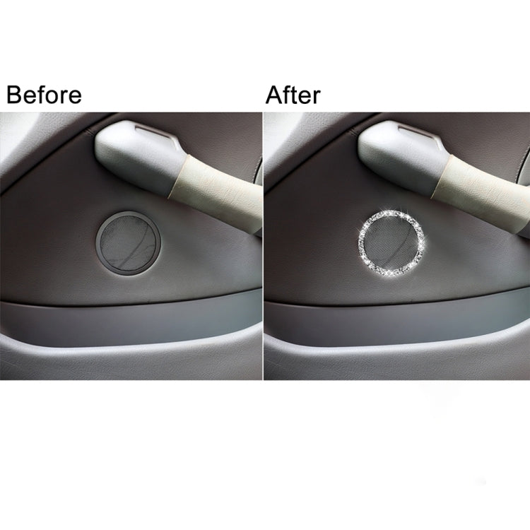 For BMW Series 3 E46 1998-2005 Car Horn Circle Diamond Decoration Sticker, Left and Right Drive