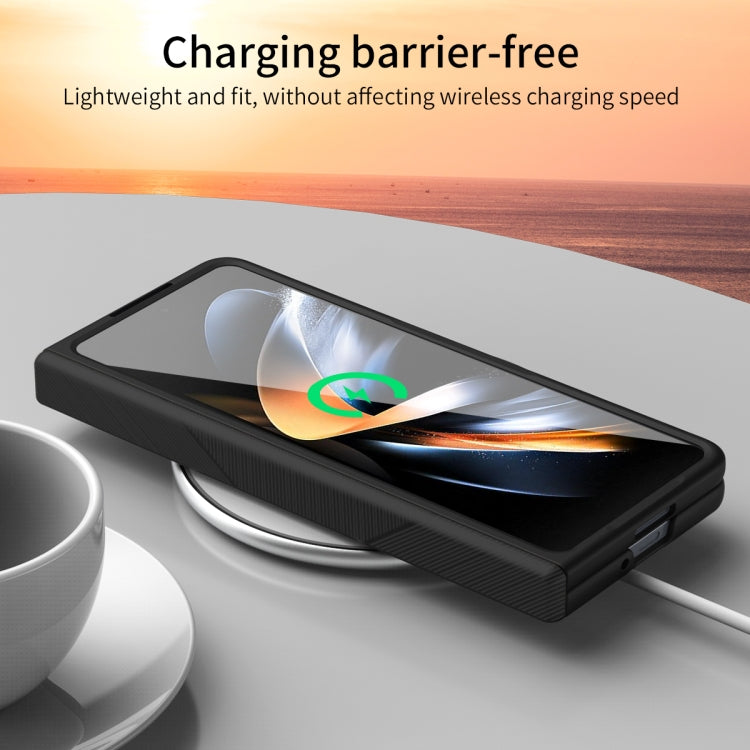 For Samsung Galaxy Z Fold4 5G Extraordinary Series Hinged Folding Full Phone Case with Pen Slot & Stylus(Black) - Galaxy Z Fold4 5G Cases by PMC TechLife | Online Shopping South Africa | PMC TechLife