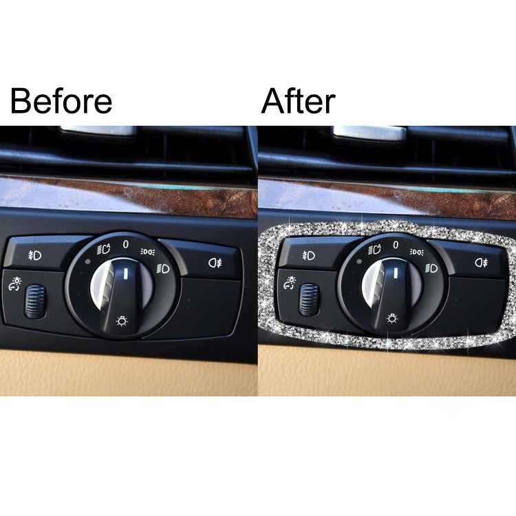 For BMW X5 E70 / X6 E71 2008-2013 Car Headlight Switch Frame Diamond Decoration Sticker, Left and Right Drive - Car Interior Mouldings by PMC TechLife | Online Shopping South Africa | PMC TechLife | Buy Now Pay Later Mobicred