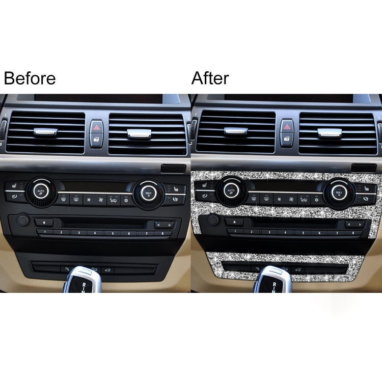 For BMW X5 E70 2008-2013 / X6 E71 2009-2014 Car Air Conditioner Set Diamond Decoration Sticker, Left and Right Drive