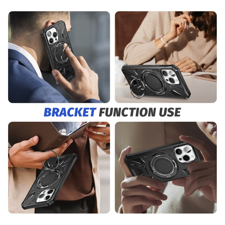 For iPhone 13 Pro Max MagSafe Magnetic Shockproof Phone Case with Ring Holder(Black) - iPhone 13 Pro Max Cases by PMC TechLife | Online Shopping South Africa | PMC TechLife | Buy Now Pay Later Mobicred