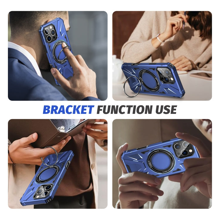 For iPhone 16 Pro Max MagSafe Magnetic Shockproof Phone Case with Ring Holder(Navy Blue) - iPhone 16 Pro Max Cases by PMC TechLife | Online Shopping South Africa | PMC TechLife | Buy Now Pay Later Mobicred