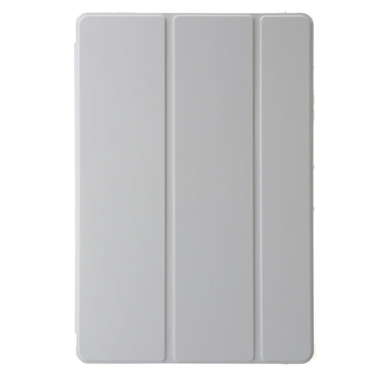 For Samsung Galaxy Tab S10 Ultra 3-Fold Clear Acrylic Leather Tablet Case(Grey)