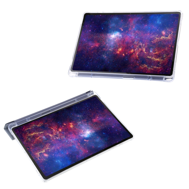 For Samsung Galaxy Tab S10+ / S9+ Clear Acrylic Deformation Leather Tablet Case(Lavender)