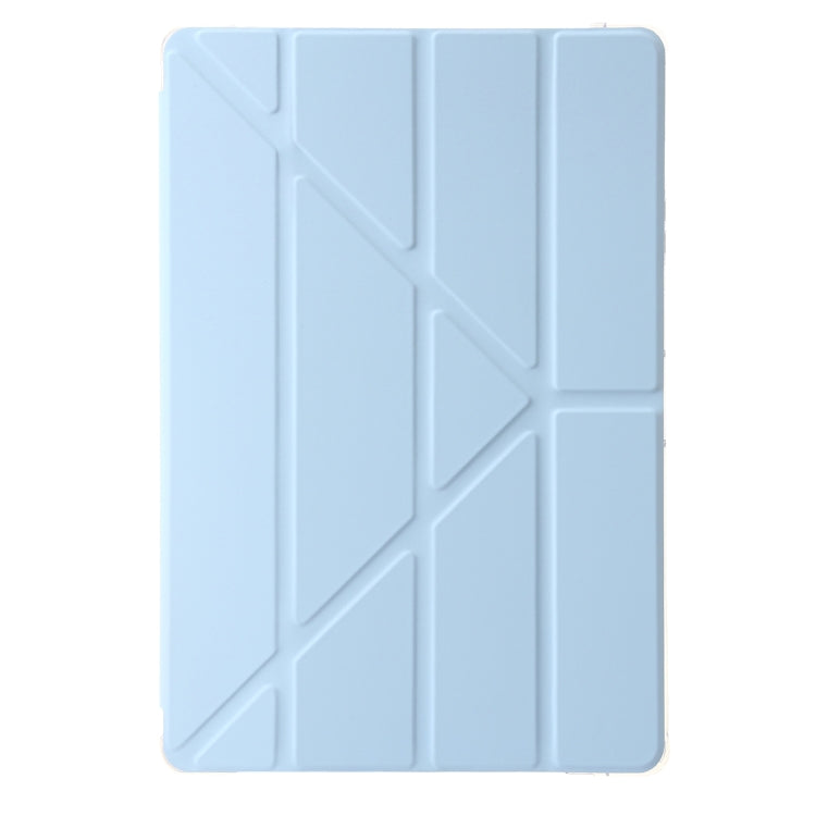 For Samsung Galaxy Tab S10+ / S9+ Clear Acrylic Deformation Leather Tablet Case(Ice Blue)