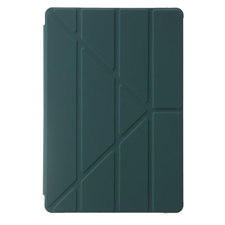 For Samsung Galaxy Tab S10+ / S9+ Clear Acrylic Deformation Leather Tablet Case(Deep Green)