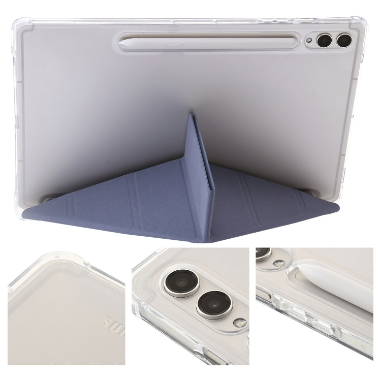 For Samsung Galaxy Tab S9 FE+ Clear Acrylic Deformation Leather Tablet Case(Lavender)
