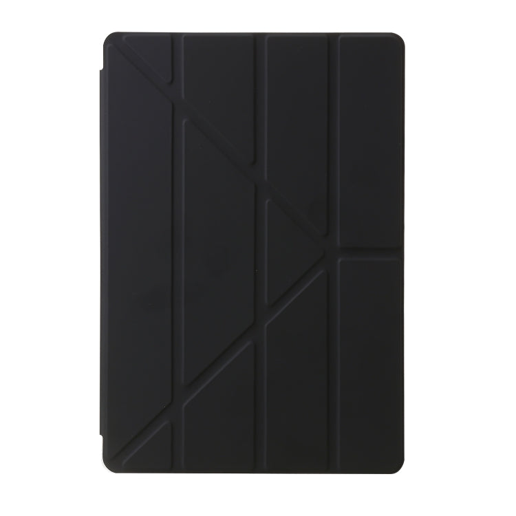 For Samsung Galaxy Tab S9 FE+ Clear Acrylic Deformation Leather Tablet Case(Black)