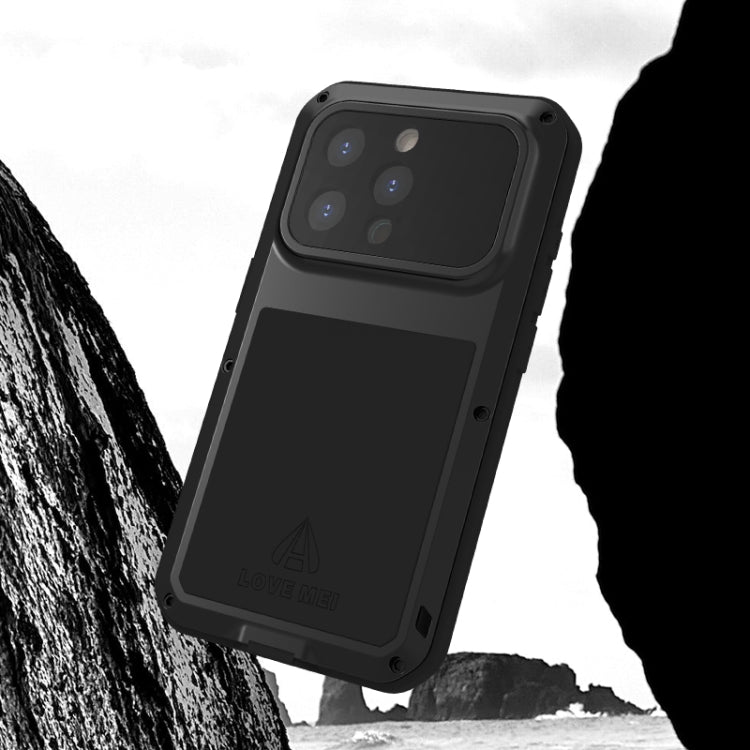 For iPhone 15 Pro LOVE MEI Metal Shockproof Life Water-resistant Dustproof Phone Case(Silver)