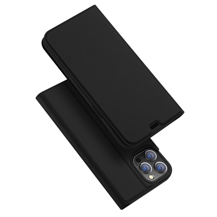 For iPhone 12 / 12 Pro DUX DUCIS Skin Pro Series Horizontal Flip PU + TPU Leather Case, with Holder & Card Slots(Black)