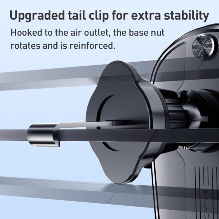D6 Mechanical Locking Wireless Fast Charging Air Outlet Car Holder, Style:Strong Suction Cup Version