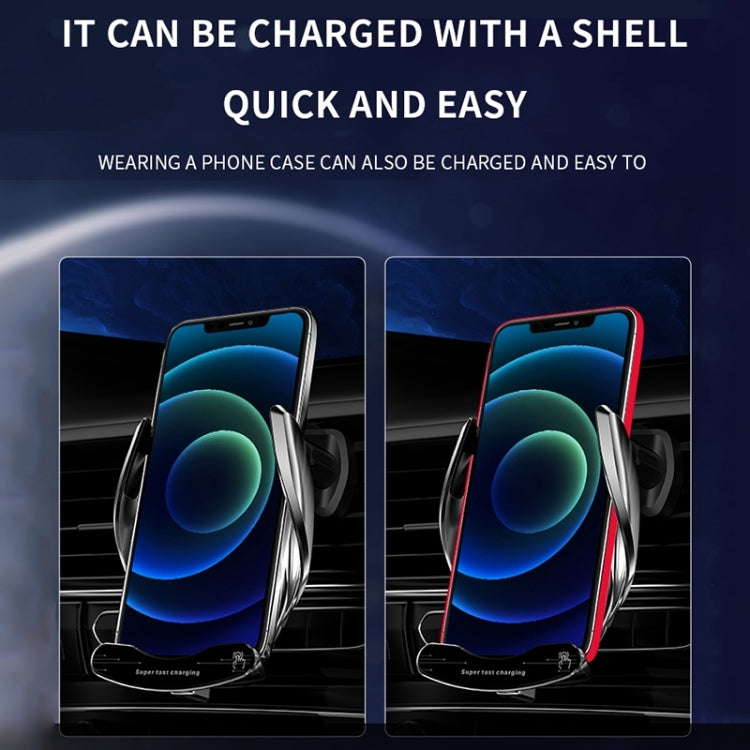 G10 Infrared lnduction Wireless Fast Charging Air Outlet Car Holder(Silver)