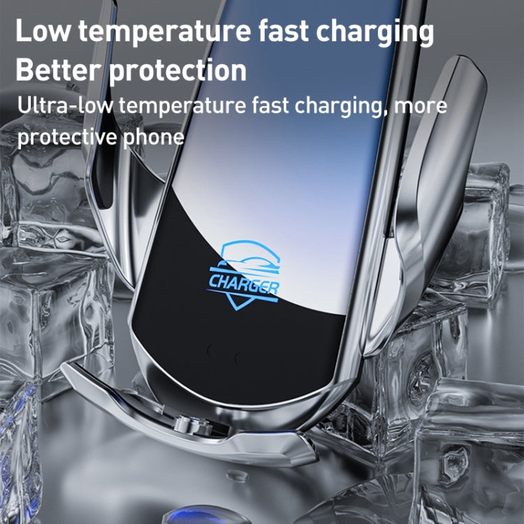Q3S Infrared lnduction Wireless Fast Charging Air Outlet Car Holder(Silver)
