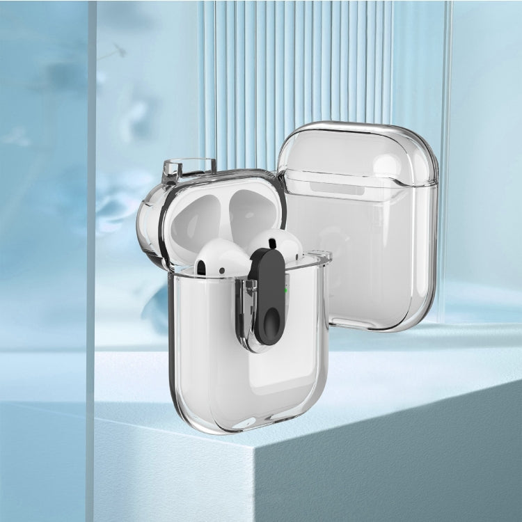 For AirPods 1 / 2 Ice Crystals Shockproof Earphone Protective Case(Black)