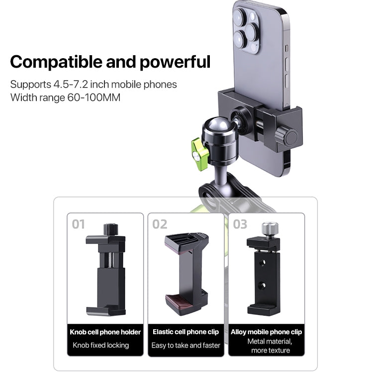 Single Suction Cup Pea Clamp Arm Holder 33cm with Metal Phone Clamp