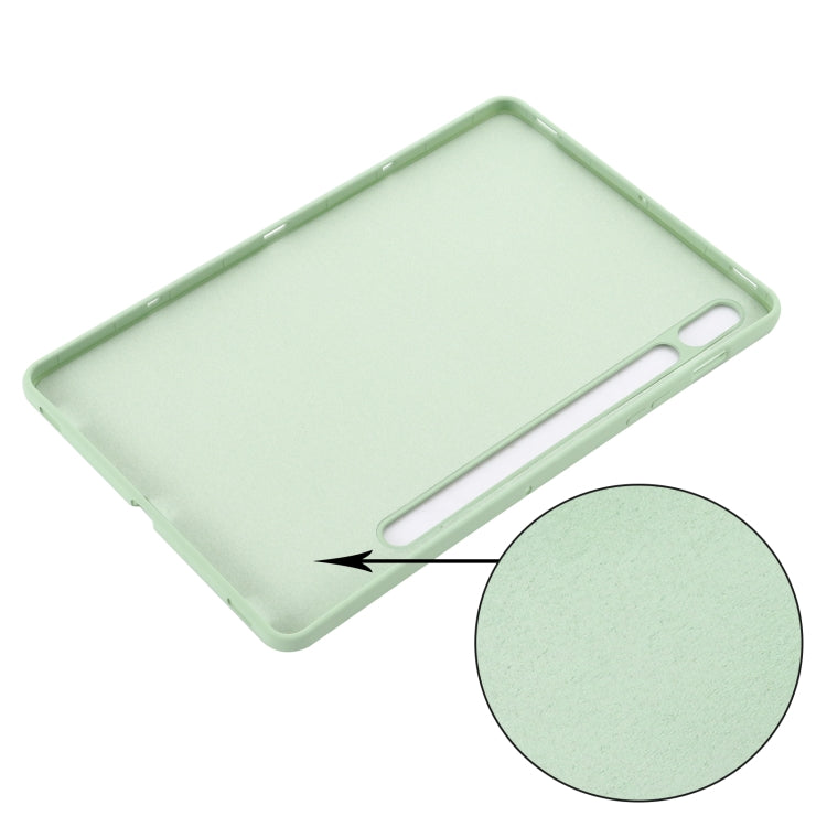 For Samsung Galaxy Tab S9 Pure Color Liquid Silicone Shockproof Tablet Case(Green)