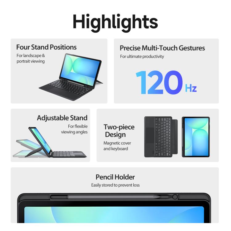 For Samsung Galaxy Tab S10 FE+ DUX DUCIS DK Floating Magnetic Keyboard Leather Tablet Case with Holder(Black) - free shipping - PMC Jewellery - Order now!