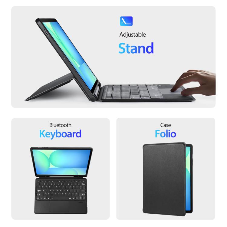 For Samsung Galaxy Tab S10 FE+ DUX DUCIS DK Floating Magnetic Keyboard Leather Tablet Case with Holder(Black) - free shipping - PMC Jewellery - Order now!