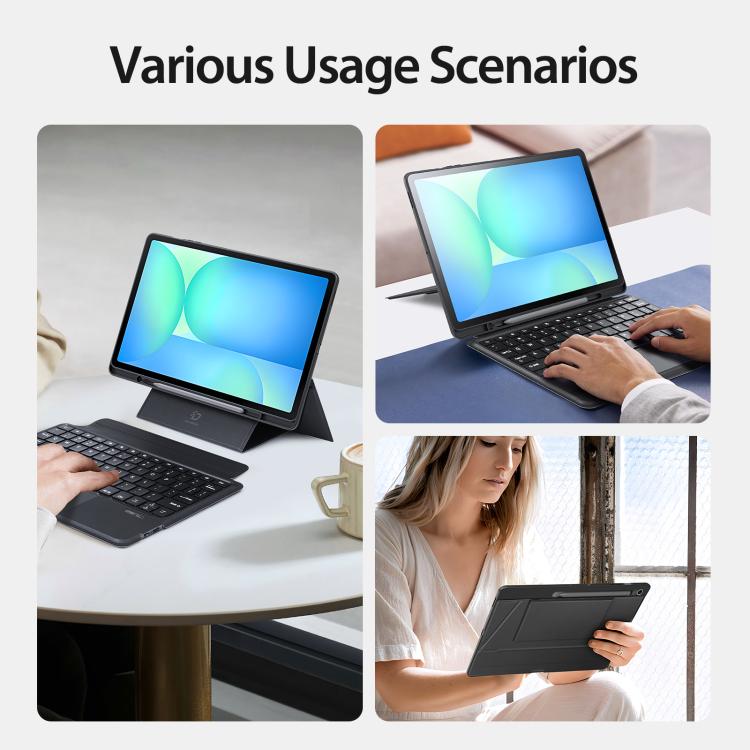 For Samsung Galaxy Tab S10 FE+ DUX DUCIS DK Floating Magnetic Keyboard Leather Tablet Case with Holder(Black) - free shipping - PMC Jewellery - Order now!