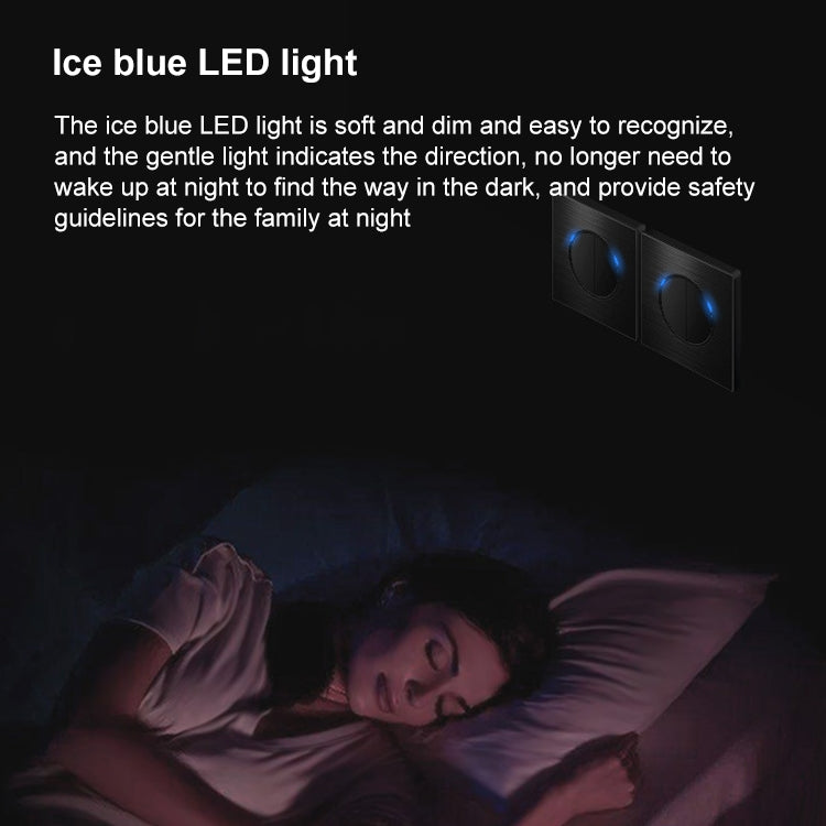 86mm Gray Aluminum Wire Drawing LED Switch Panel, Style:Dual Computer Socket