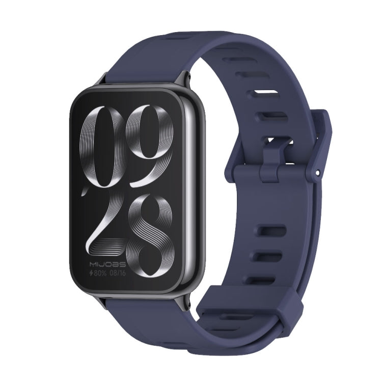 For Xiaomi Smart Band 9 Pro / 8 Pro Mijobs Flat Hole Breathable Silicone Watch Band(Midnight Blue+Black)