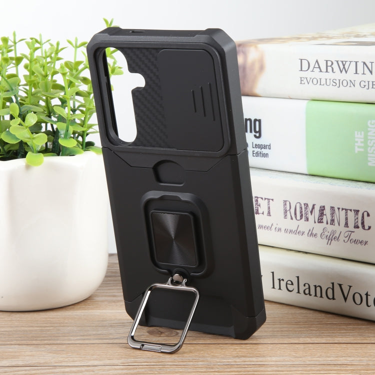 For Samsung Galaxy S24+ 5G Camera Shield Card Slot PC+TPU Phone Case(Black) - Galaxy S24+ 5G Cases by PMC TechLife | Online Shopping South Africa | PMC TechLife