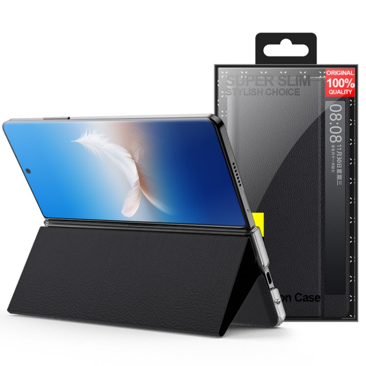 For Honor Magic Vs2 Attraction Flip Holder Side Window Smart Leather Phone Case(Black) - Honor Cases by PMC TechLife | Online Shopping South Africa | PMC TechLife | Buy Now Pay Later Mobicred