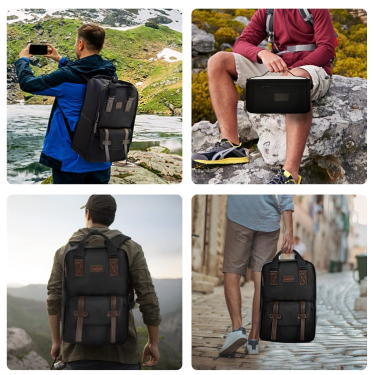 Cwatcun D78 Camera Laptop Backpack Bag With Detachable Insert Camera Case(Black) - free shipping - PMC TechLife - Order now!