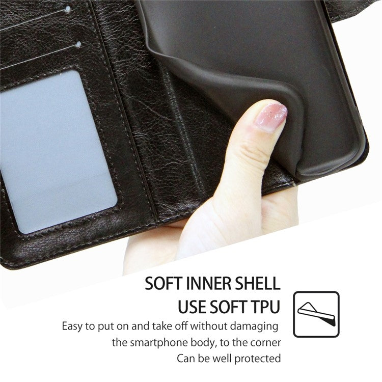 For Motorola Moto G Play 4G 2024 Crystal Texture Leather Phone Case(Black) - Motorola Cases by PMC Jewellery | Online Shopping South Africa | PMC Jewellery | Buy Now Pay Later Mobicred