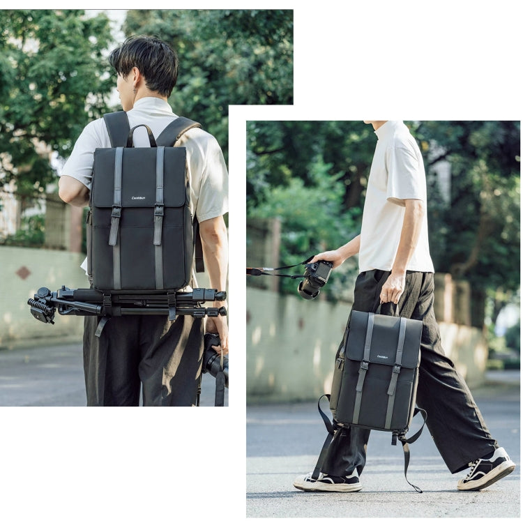 Cwatcun D86 Camera Backpack DSLR Mirrorless Camera Waterproof Bag, Size:28 x 15 x41cm Small(Black) - free shipping - PMC TechLife - Order now!