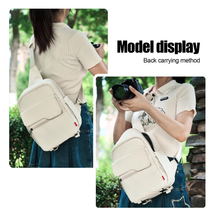 Cwatcun D93 Camera Bag Canvas Shoulder Bag, Size:21 x 14 x 30cm Beige - free shipping - PMC TechLife - Order now!
