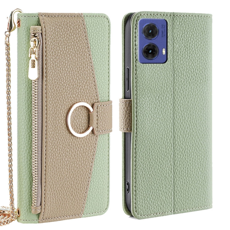 For Motorola Moto G85 5G Crossbody Litchi Texture Leather Phone Case(Green)