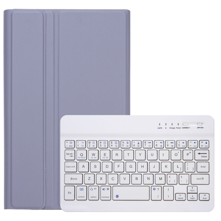 For Samsung Galaxy Tab A9 X110/X115 A221B Candy Color TPU Bluetooth Keyboard Leather Tablet Case with Pen Holder(Purple)