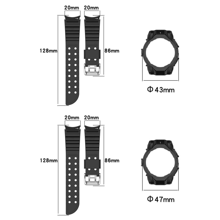 For Samsung Galaxy Watch 6 40mm Armor Silicone Watch Band + Watch Case Set(Pink)